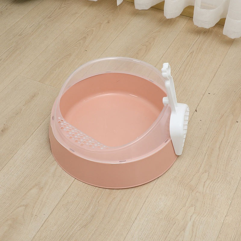 Semi-Enclosed Cat Litter Box