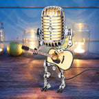 Vintage Microphone Robot Lamp