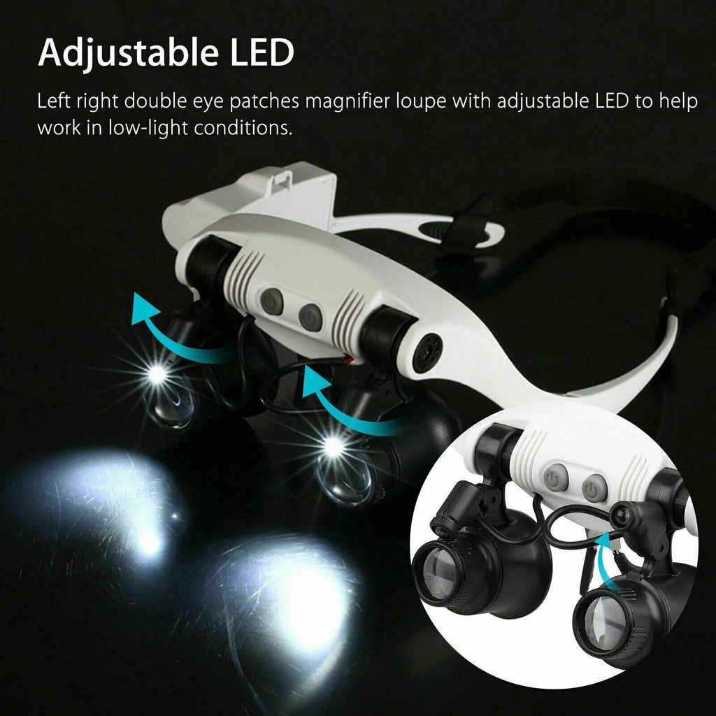 8-Lens LED Headband Magnifier