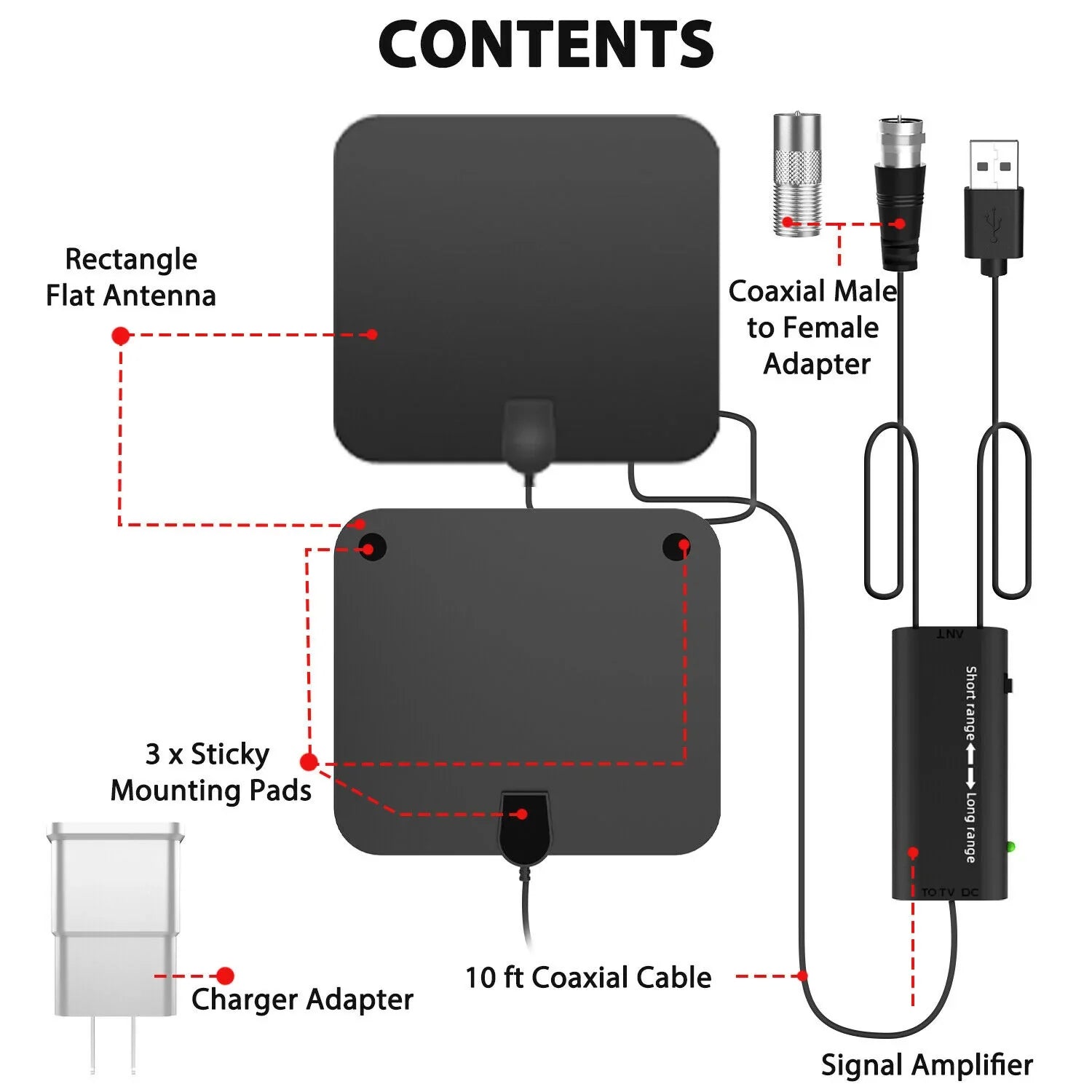 Indoor Amplified HDTV Antenna