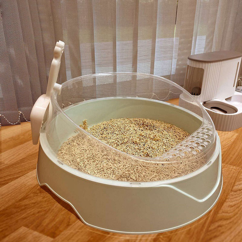 Semi-Enclosed Cat Litter Box