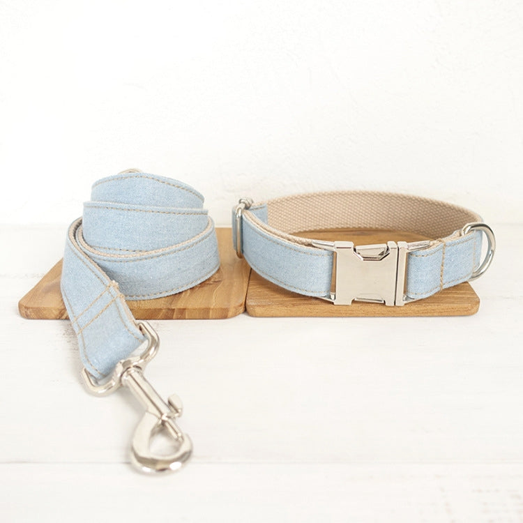 Denim Dog Collar & Leash Set