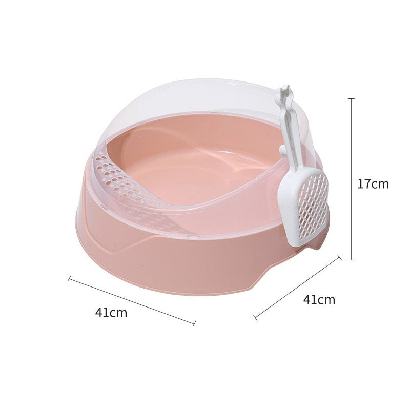 Semi-Enclosed Cat Litter Box