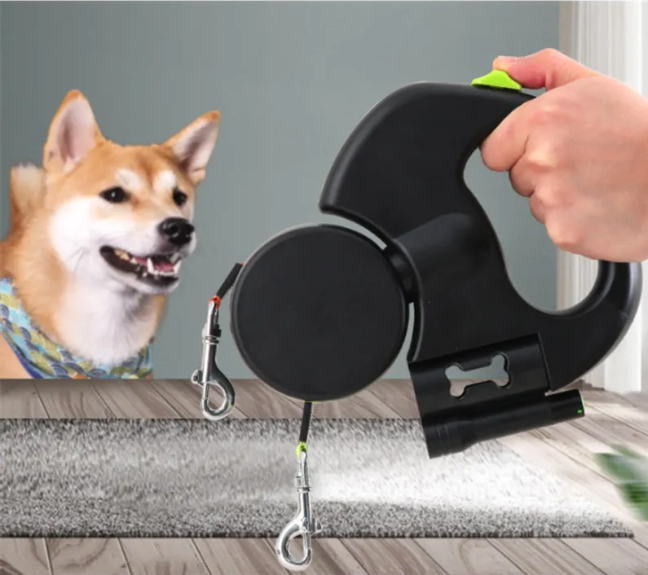 Retractable Double Dog Leash