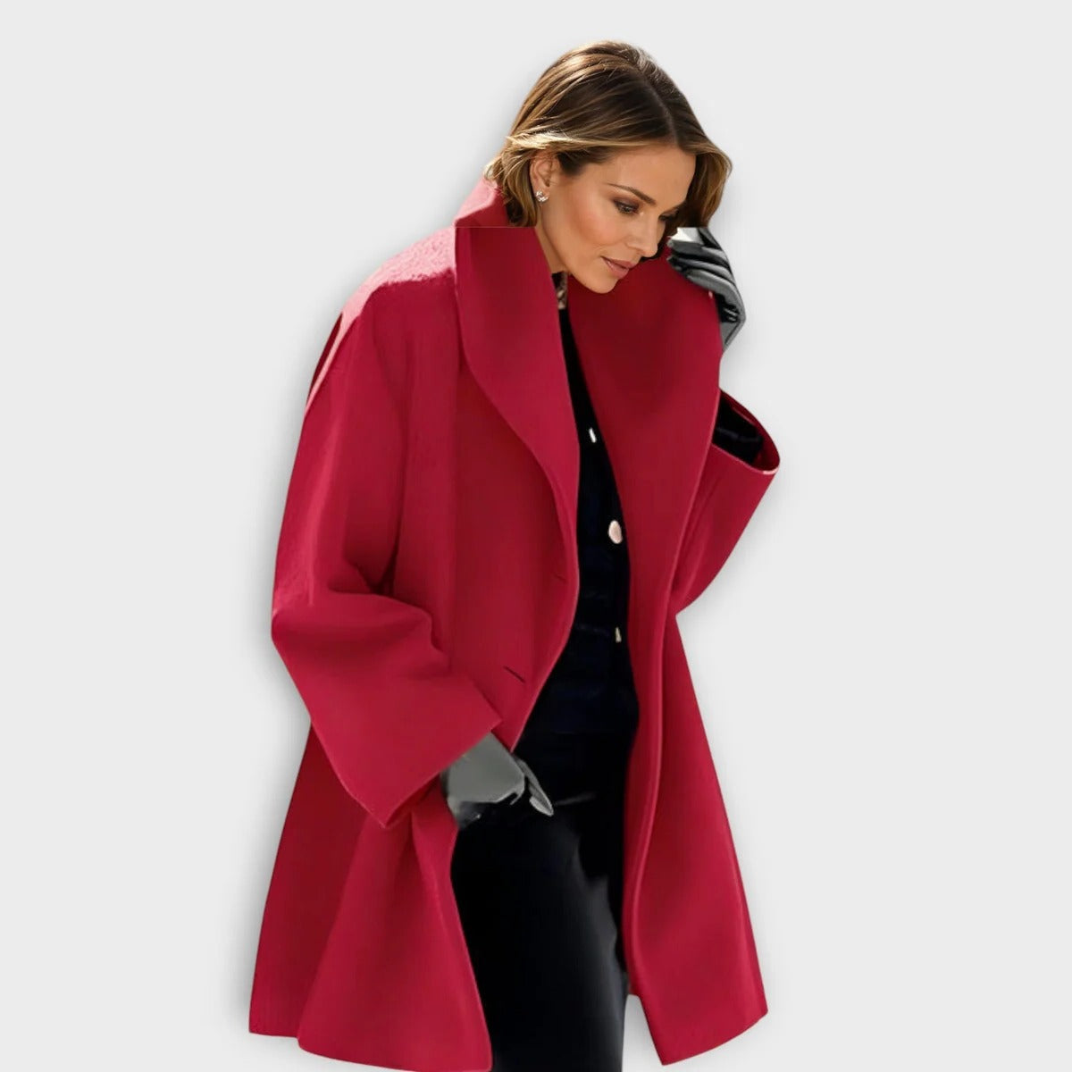 Windproof Wool Coat for Women