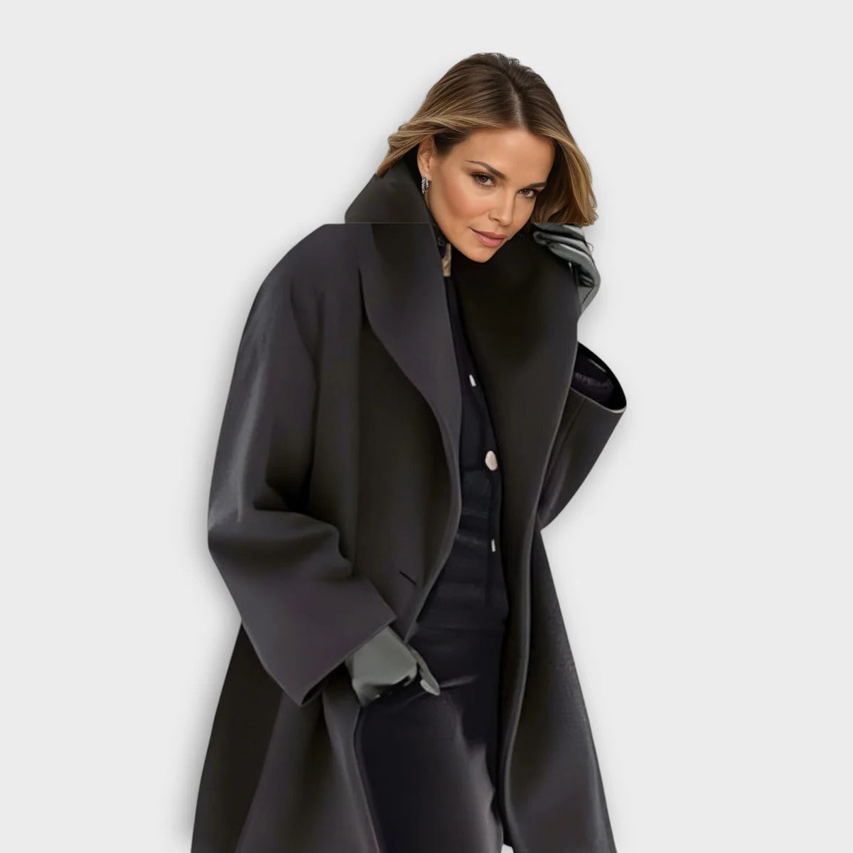 Windproof Wool Coat for Women