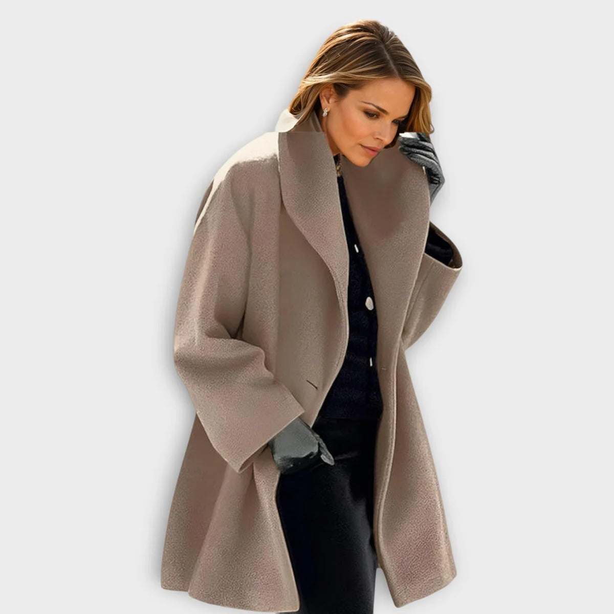 Windproof Wool Coat for Women
