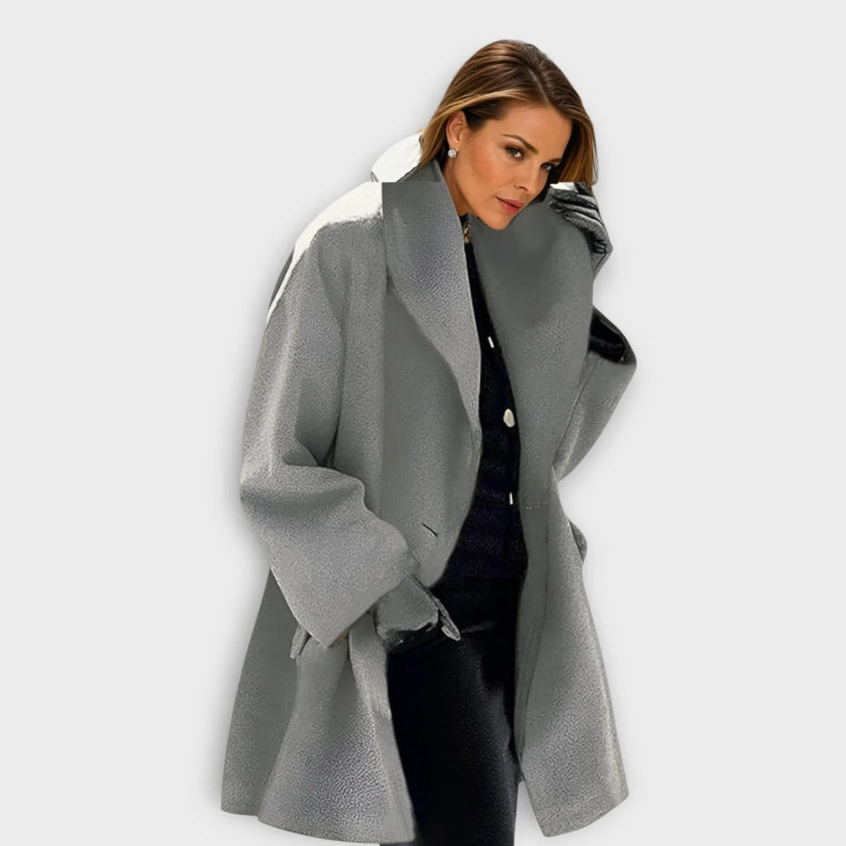 Windproof Wool Coat for Women