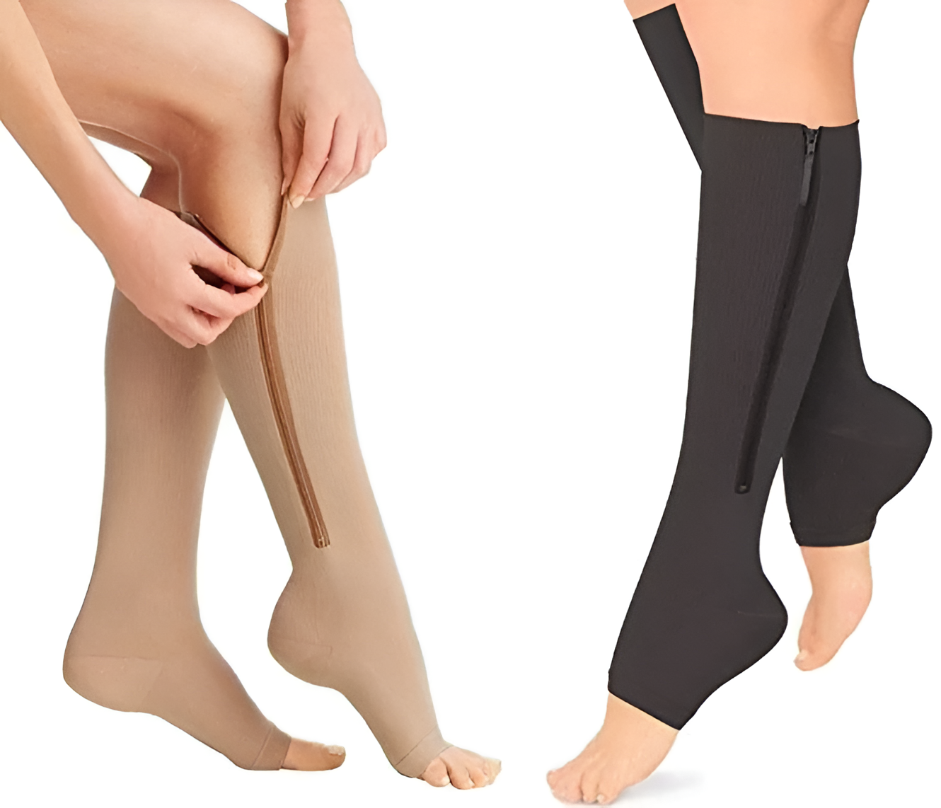 Zippered Compression Socks, 20-30 mmHg
