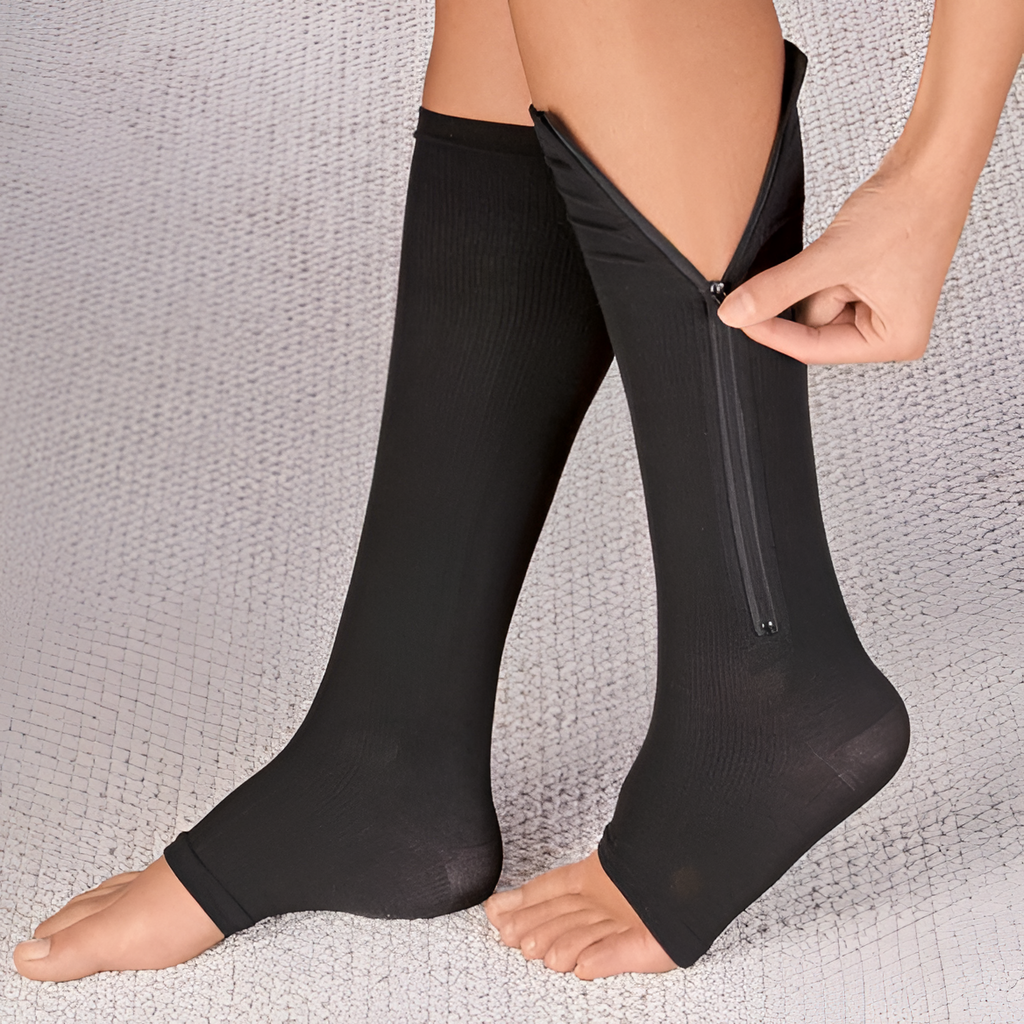 Zippered Compression Socks, 20-30 mmHg