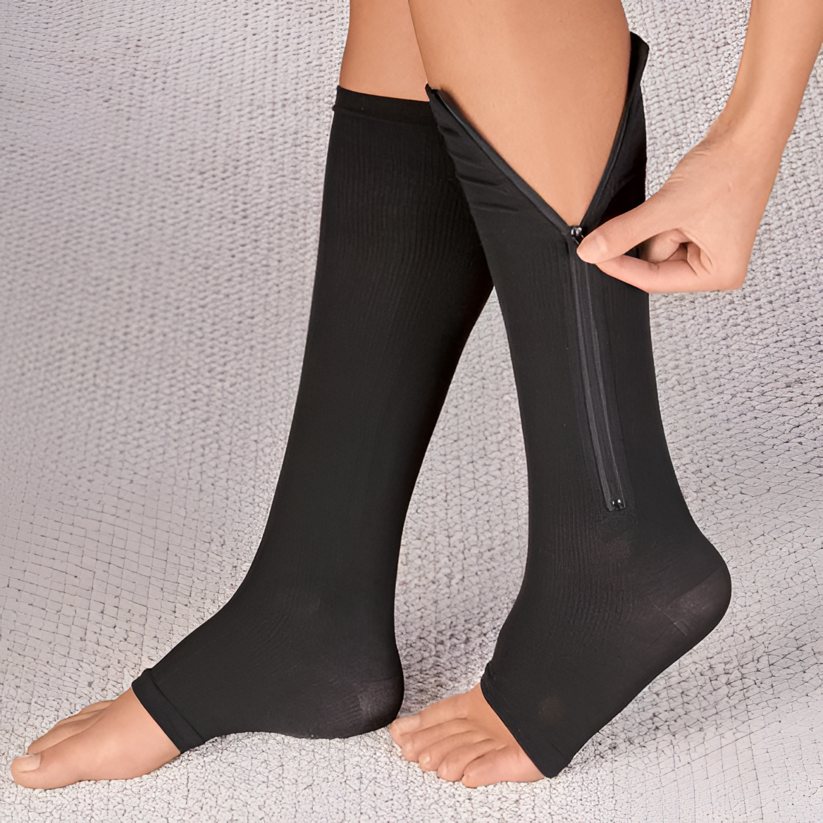 Zippered Compression Socks, 20-30 mmHg