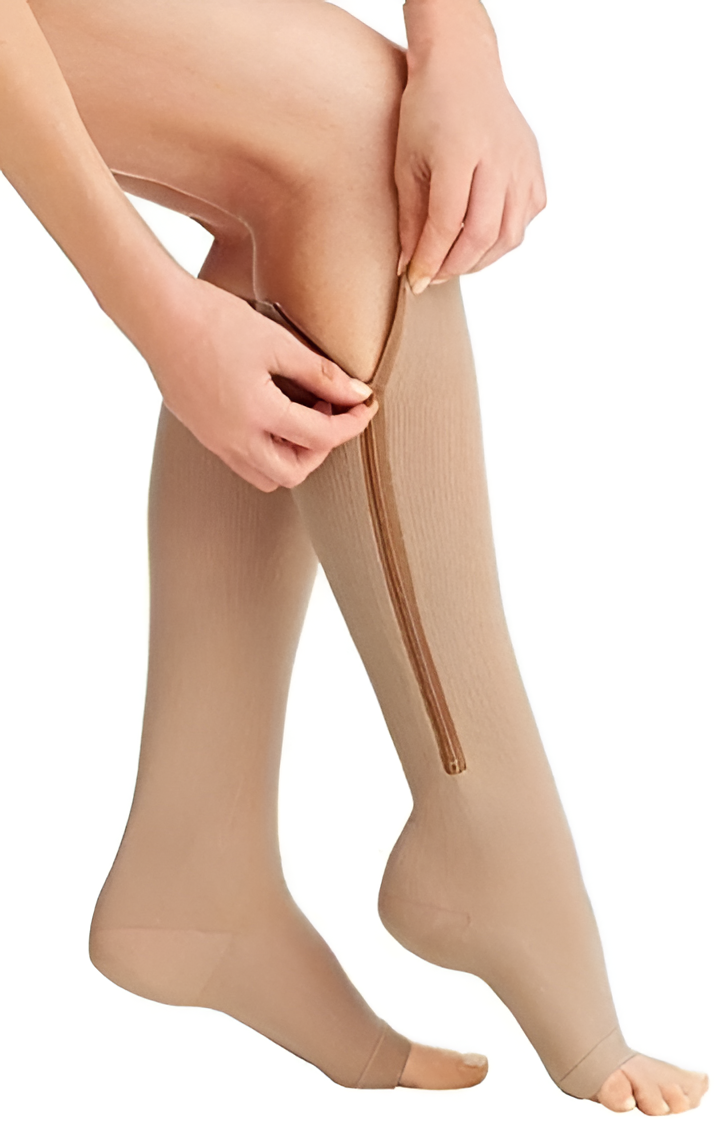 Zippered Compression Socks, 20-30 mmHg