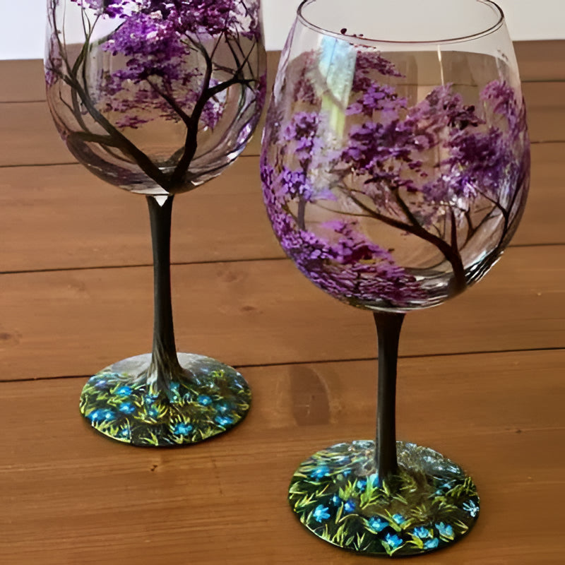 Four Seasons Tree Wine Glasses