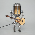 Vintage Microphone Robot Lamp